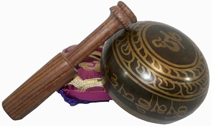 3003 SB 'D' Note Sacral Chakra Antique Tibetan Auspicious Symbol Bowl Set ~ Nepal