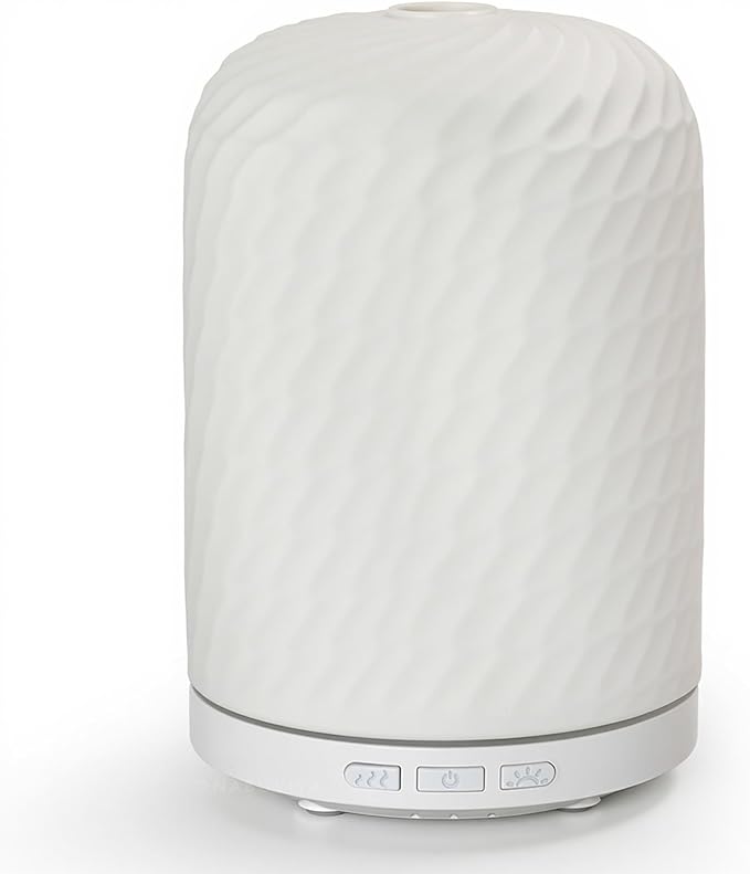 Essential Oil Diffuser – 2.4MHz Ultrasonic Aromatherapy Diffuser, Health Night Light, Timer & Auto Shut-Off, BPA-Free, 120ml Ceramic Oil Diffuser for Home, Office, or Spa, Yoga
