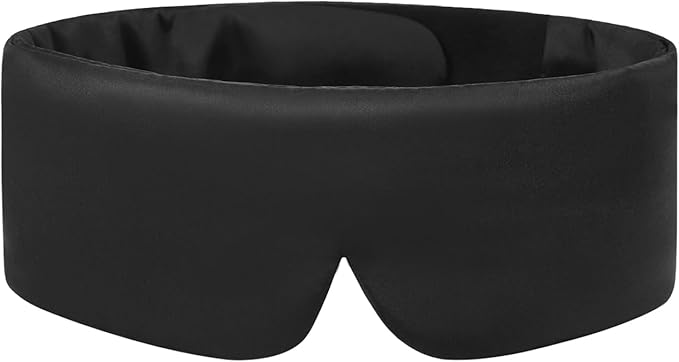 ALASKA BEAR Mulberry Silk Eye Mask, Wraparound Style Sleeping Mask and Ear Muff Blindfold for Full Blackout and Deep Sleep, Adjustable