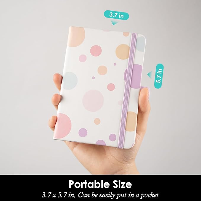(3 Pack) Aesthetic Small Journal Notebook, A6 (3.7" x 5.7") Mini Pocket Notebook with Pen, 100GSM Lined Paper, Cute Small Journal for Kids/Girls/Women, Colorful Bubbles Butterfly Floral