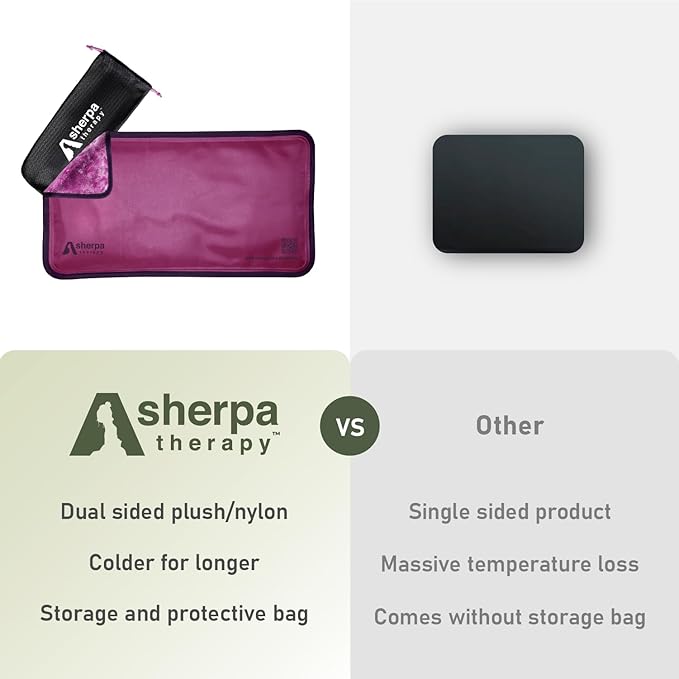 Small Soft Ice Packs for Injuries Reusable - Hot and Cold Flexible Gel Ice Packs Reusable for Ankle, Hand, Wrist, Head Pain Relief - 5" x 10" - 2PK - Purple