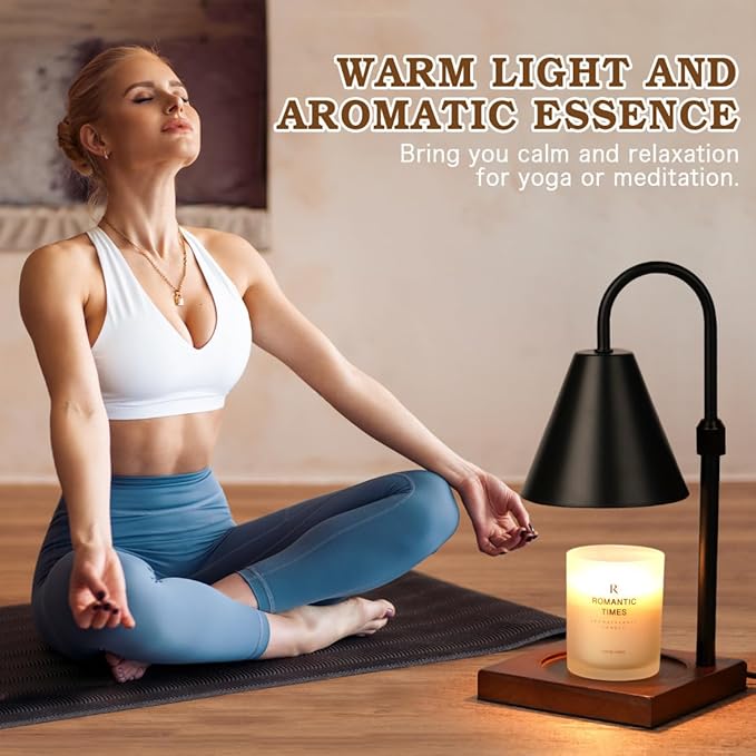Modern Candle Warmer Lamp with Timer, Dimmable Candle Lamp Warmer, Men Women Christmas Birthday Gift, Black Candle Warmer, Adjustable Candle Light Warmer, Cozy Living Room Bedroom Home Decor