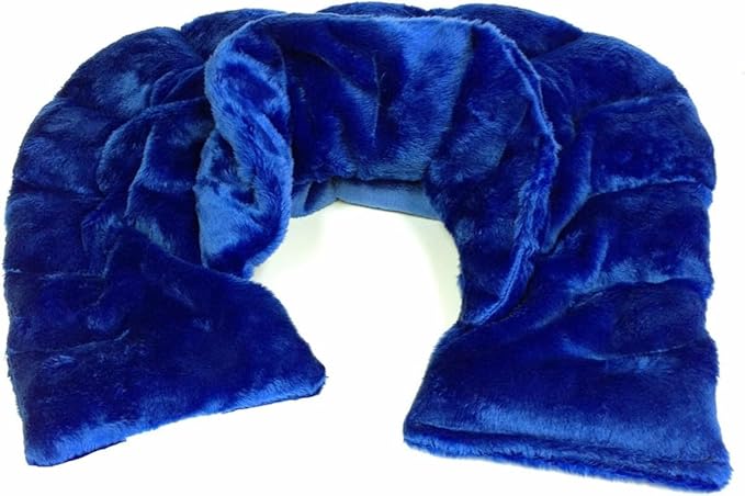 Mars Wellness Heated microwavable Neck and Shoulder Wrap - Herbal Hot/Cold Deep Penetrating Weighted Herbal Aromatherapy Shoulder and Neck Therapy Wrap - Made in The USA (Slate Blue) - 3 Pack