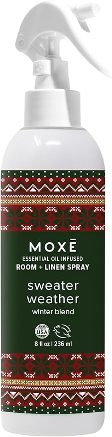 Sweater Weather Room & Linen Spray | Holiday Aromatherapy Mist with Douglas Fir, Cedarwood, Sandalwood, Cassia, Clove & Vanilla Essential Oils | Cozy Seasonal Scent for Home