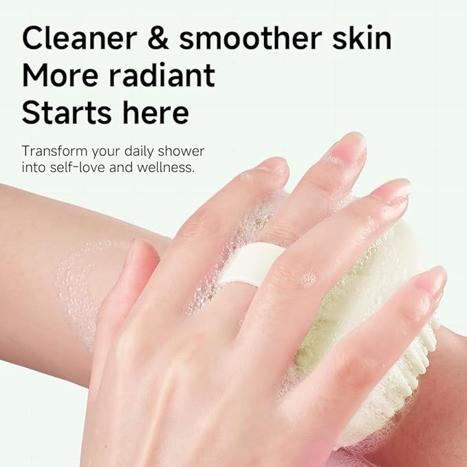 Silicone Body Scrubber for Shower - Food-Grade Ultra-Soft Silicone Body Scrubber exfoliator for Women Bath & Massage, Easy-to-Grip, Deep Clean & Relaxing Body Brush