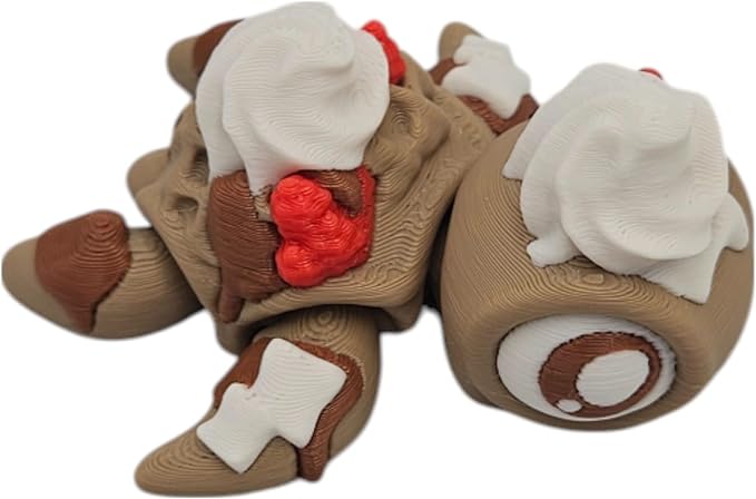 Articulating Turtle Fidget Animal Figurines – Unique 3D Printed Collectibles, Poseable Desk Animals For Adults, Stress Relief and Display Gift (WAFFLE TURTLE)