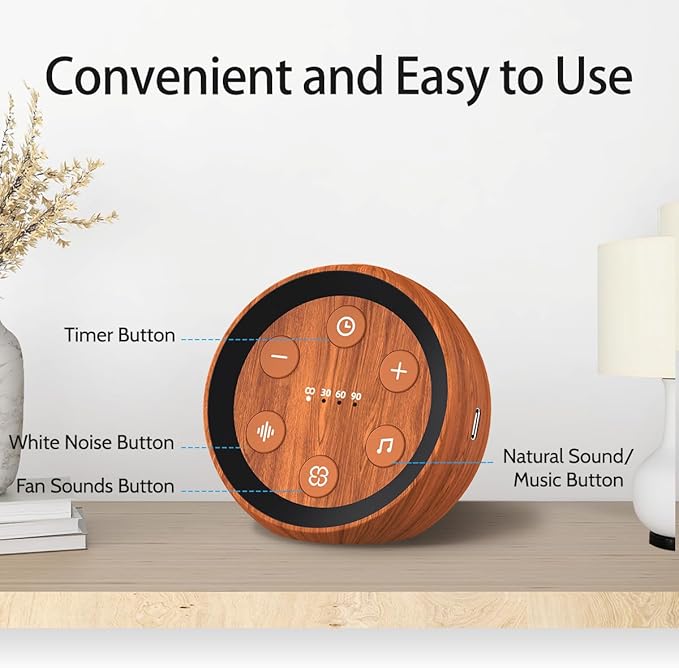 Portable White Noise Machine Sound Machine Fan Sounds Sleep Machine with 32 Calming Sounds 36 Volume Levels Brown Noise for Baby Kid Adult with Memory Function 4 Timer for Travel Office Privacy