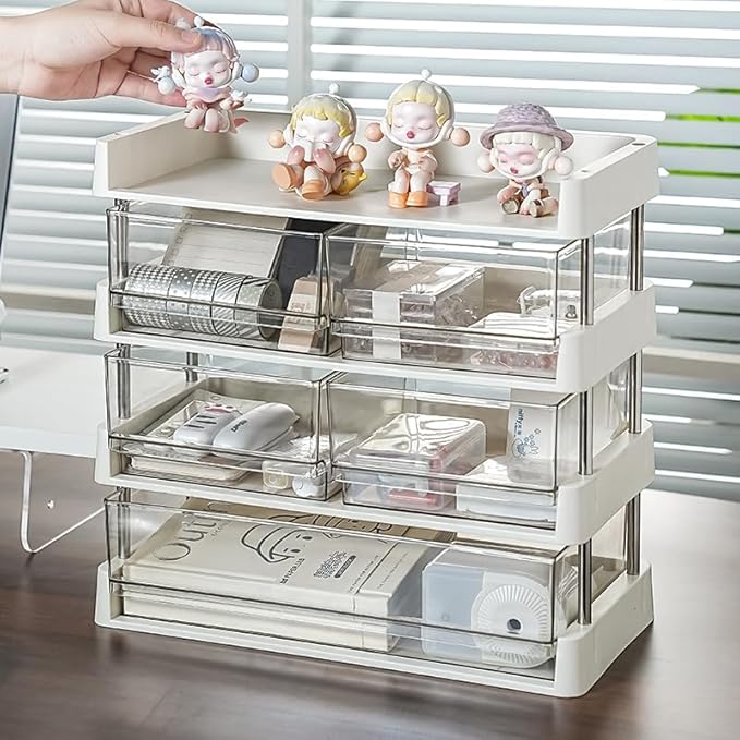 3-Tier Tea Storage Organizer, Clear Acrylic Drawers, Kitchen Counter Display Box, 12.7 x 22 x 32.3 inches (3-layer)