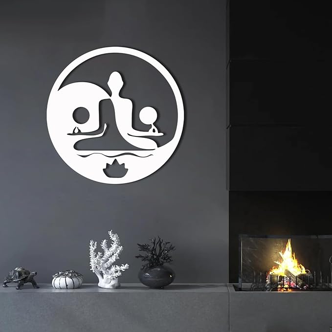 Metal Wall Decor-Metal Buddha Wall Decor, Metal Zen Wall Art, Yin Yang Wall Art, Buddha Wall Art, Meditation Wall Decor, Spiritual Wall Decor, Zen Wall Art, Yoga Room Wall Decor (Gold, 35x35in|90x90cm)
