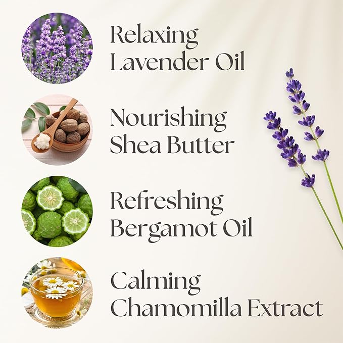 Nurture by Nature RELAX & CALM Spa Kit - Birthday Gifts for Women - Spa Gift Baskets For Women, 6-in-1 Self Care Kit, Bath Sets Gift - Lavender Pillow Mist, Bath Salts, Body Scrub, Bath Bomb