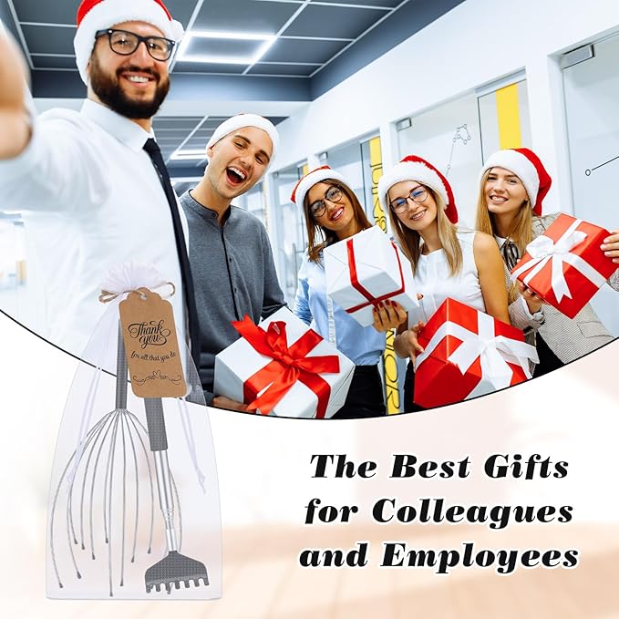 Hoolerry 24 Sets Massage Gifts Head Massager Back Scratcher Fingers Head Scratcher Manual Scalp Massager Christmas Gifts for Body Home Office Spa Stress Relief Relaxation Hair Stimulation Women Men