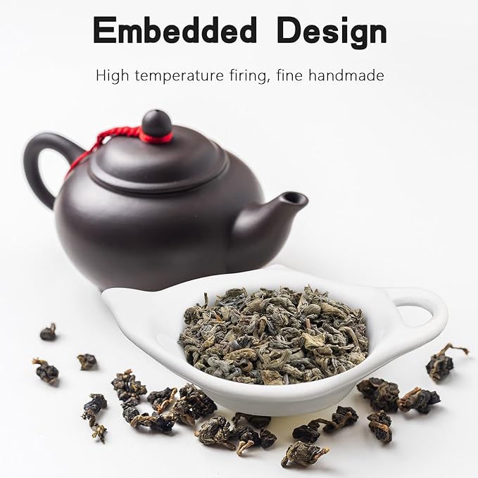 2 Pack Porcelain Tea Bag Coasters,Tea Bag Holder for Used,Classic Teaspoon Rest Pad Heat-Resistant Coasters Cute Dish Saucer Teabag Caddy Holder Set for Organizing Tea Time (2)