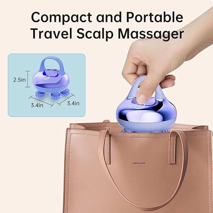 COMFIER Cordless Scalp Massager with 3 kneading Modes,8 Claws, Christmas Gift for Women,Waterproof Head Massage for Deep Cleansing,Head Scratcher,Body Massager,Cat Massage