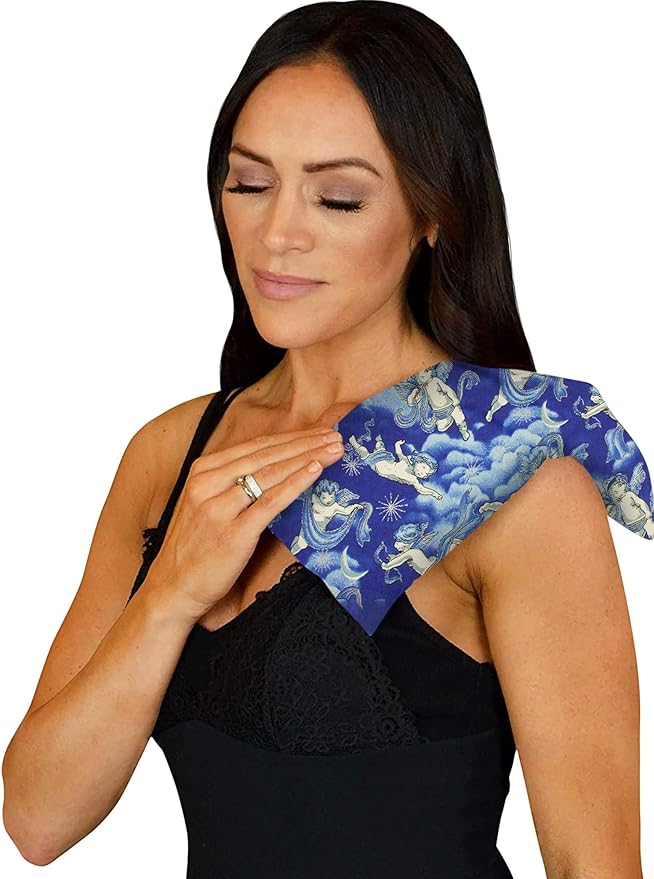 Nature's Approach Basic Herb Pack Rice Heating Pad Microwavable Reusable Heat Pack with Herbal Aromatherapy Fill, Freezer and Microwave Safe for Hot and Cold Therapy, Angel
