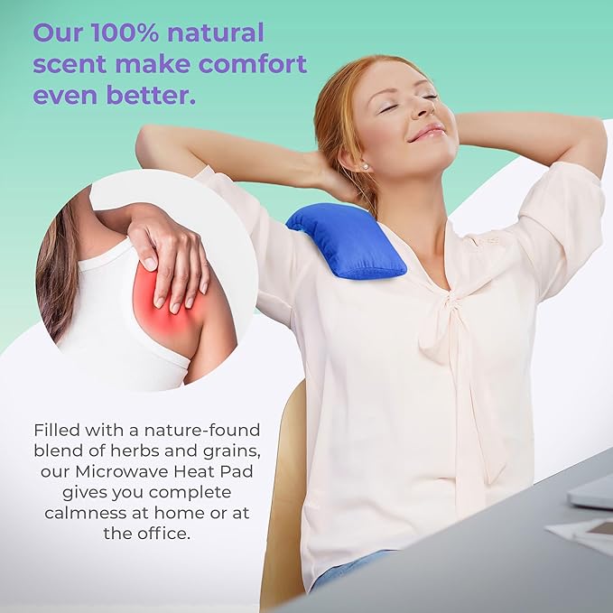 My Heating Pad for Pain Relief - Moist Microwavable Heating Pad for Joints and Muscles Relief - Microwave Hot Pack Heat Pad for Cramps - Calming Chilled or Heated Pad Therapy - 1 Pack Blue
