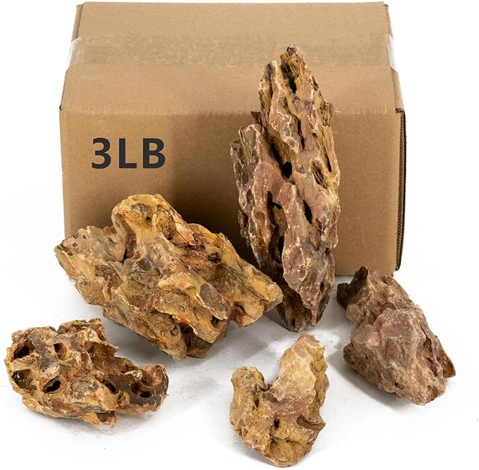 Aquariums Stones Natural Rocks 3Lb Aquarium Rock for Fish Tank Aquascaping,Aquariums,Terrariums,Vivariums,Decorative Stone,Reptile Enclosures,Paludariums,and Gardens-(2-5 Inch)