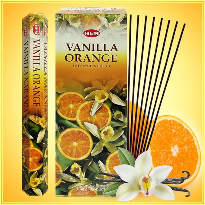 Vanilla Orange Incense Sticks and Incense Stick Holder Bundle Insence Insense Hem Incense Sticks