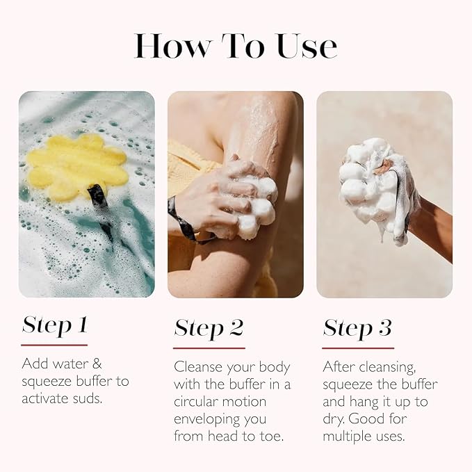 Spongelle Wild Flower Buffer Body Scrubber with Box | Bath & Shower Loofah for Women | Exfoliator with Body Wash Infused | 14+ uses (Coconut Verbena, Grapefruit Cassis, Freesia Pear)