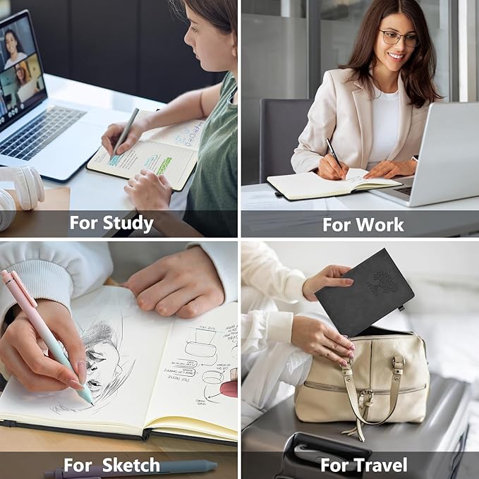 Graph Paper Notebook, 160 Pages Grid Journal for women & men, A5 Hardcover Leather Graphing Notebook for School, Work, Travel, Note Taking 5.9”x8.5” (Black)