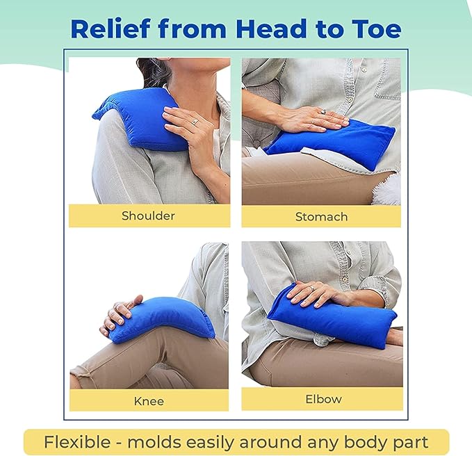 My Heating Pad for Pain Relief - Moist Microwavable Heating Pad for Joints and Muscles Relief - Microwave Hot Pack Heat Pad for Cramps - Calming Chilled or Heated Pad Therapy - 1 Pack Blue