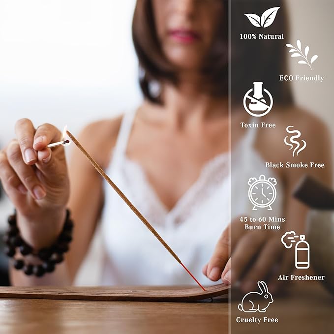 Incense Sticks, Dragons Blood Incense, Made with Natural Ingredients, Hand Rolled Aromatic Masala, 40 Stick Pack, 45-60 Minute Burn Time, Best for Home Fragrance, Meditation, Yoga, Spiritual Healing