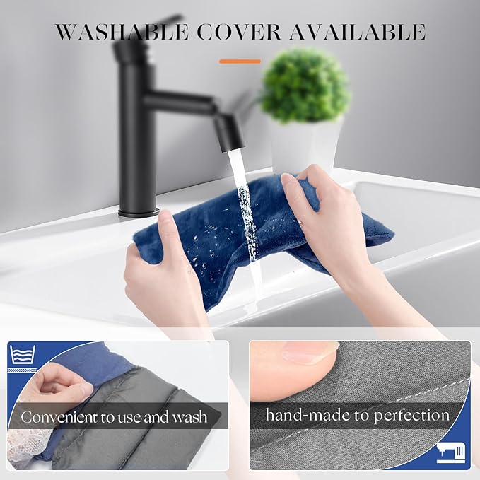 Microwavable Heating Pad with Washable Cover 13x7 Inch Flaxseed Microwave Hot Pack, Lavender Scent, Moist Warm Compress for Relaxation, Non-Electric & Portable