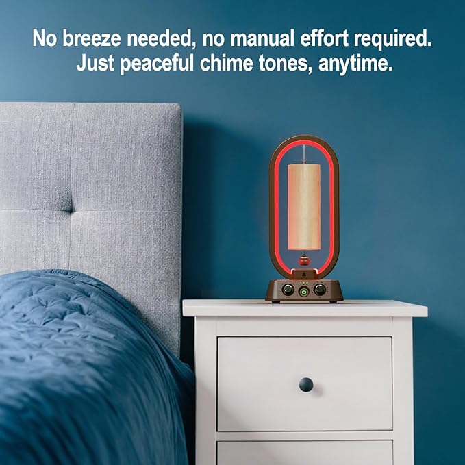 Automatic Bamboo Wind Chimes System, Sound Healing Instruments for Relaxation, Sound Bathโ Indoor Electronic Wind Chime, Ideal Meditation Accessory