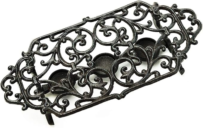 Sungmor Heavy Duty Cast Iron Teapot Dish Warmer Stable Holder for Tealight Stand | Tealight Warmer Decorative Stove for Villa Yard Balcony-Flower Shape