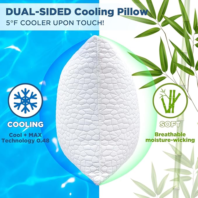 Side Sleeper Pillow for Adults, King Size Cooling Pillow for Neck and Shoulder Pain Relief, Adjustable Firm Soft Shredded Memory Foam Pillows for Side Back Stomach Sleepers, Bed Pillows for Sleeping