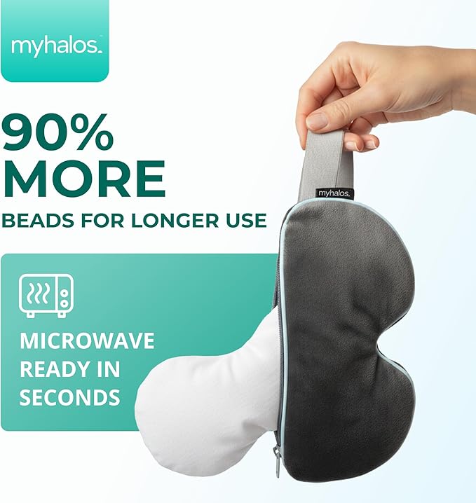 MyHalos® Eye Mask for Dry Eyes - Steam Warm Compress for Eyes - Remove Styes, Chalazion Therapy Warming and Heating Pad Hot Compress - Moist Heat Mask for Blepharitis & MGD