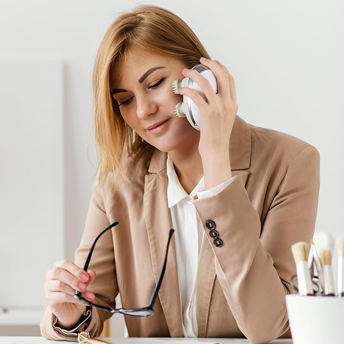 VEVOR Electric Scalp Massager with Heat, Rechargeable Heated Head Massager, IPX7 Waterproof | Portable Kneading Scalp Scratcher with 8 Removable Massage Head for Hair Growth, Deep Clean, Stress Relax