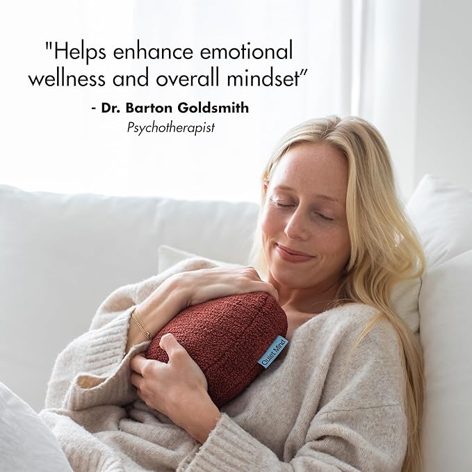 Quiet Mind Weighted Pillow for Adults 6 Lbs - Get Better Sleep - Sustainably Made and Chemical Free - Machine Washable (Small, Chili Oil)