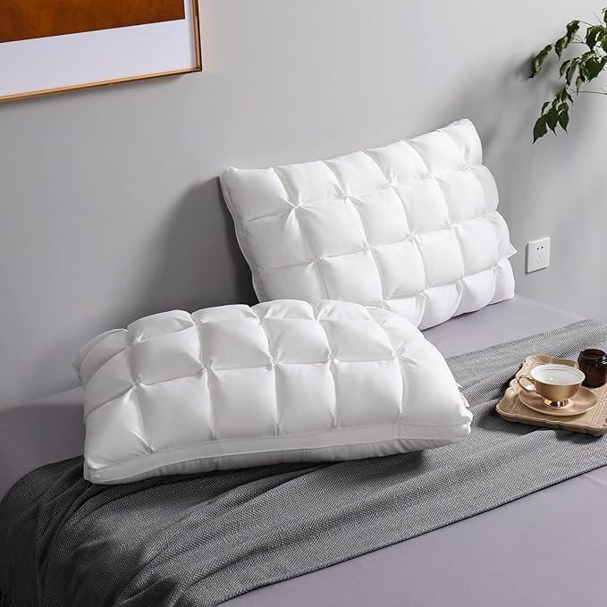 YOUR MOON Pillows Standard Size Set of 2, Soft Support Standard Pillows 2 Pack for Bed, Fluffy Down Alternative Pillow, Luxury Hotel Gel Pillow for Side Sleeping (White)
