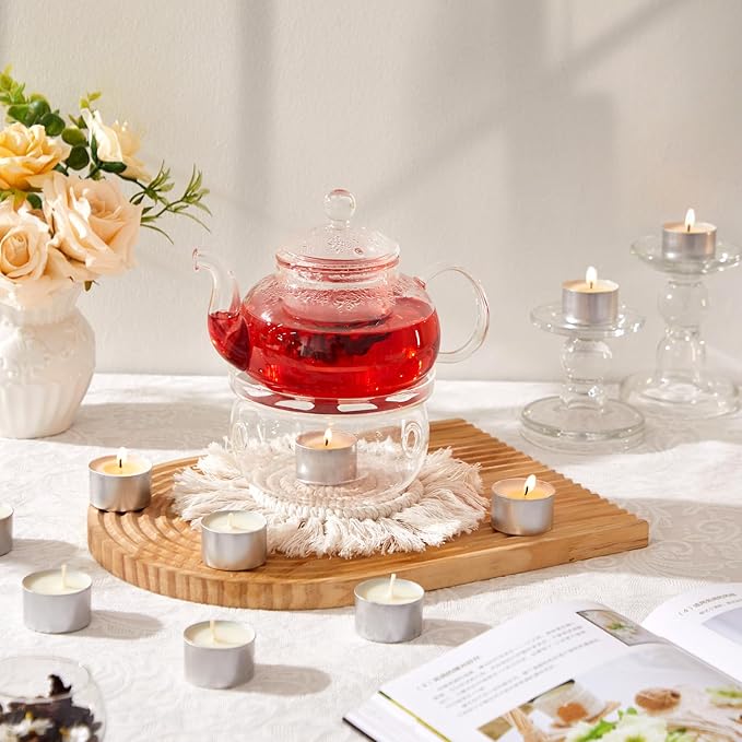 Unscented Palm Tea Lights Candles 200 Pack Bulk, 8 to 9 Hours Long Burning White Tea Lights,Non-Paraffin, Smokeless, Mini Tealight Candles for Wedding, Christmas Lights, Party, Power Outages