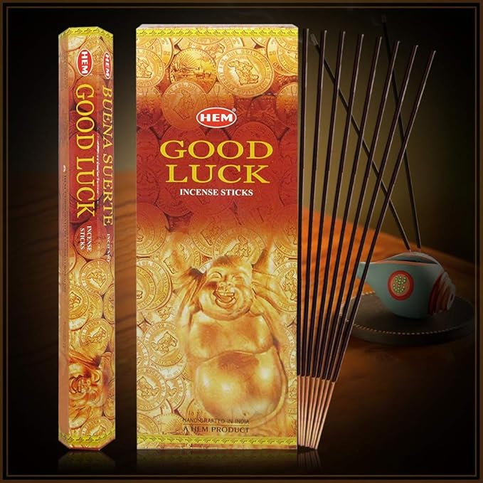 Good Luck Incense Sticks and Incense Stick Holder Bundle Insence Insense Hem Incense Sticks