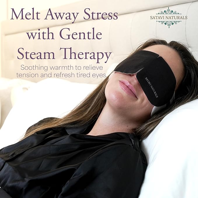 The Wind Down Self Care Set - Relaxation Kit and Care Package Including Steam Eye Mask, Lavender Sugar Scrub & Aromatherapy Shower Steamers, 24K Gold Eye Masks - Spa Gifts for Women