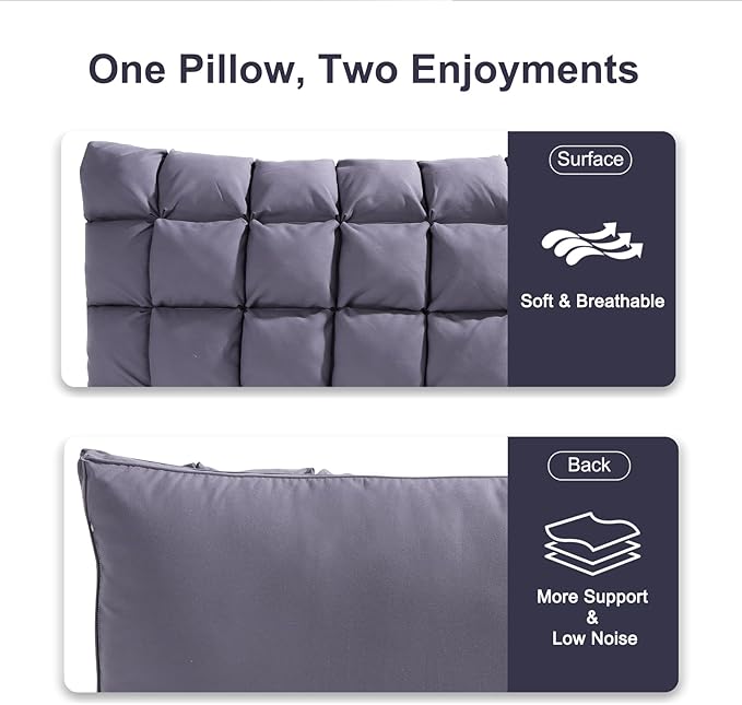 YOUR MOON Soft Pillows King Size for Sleeping, Support Bed Pillows, Fluffy Down Alternative Pillow, Luxury Hotel Gel King Pillows for Side Sleeping (Gray)