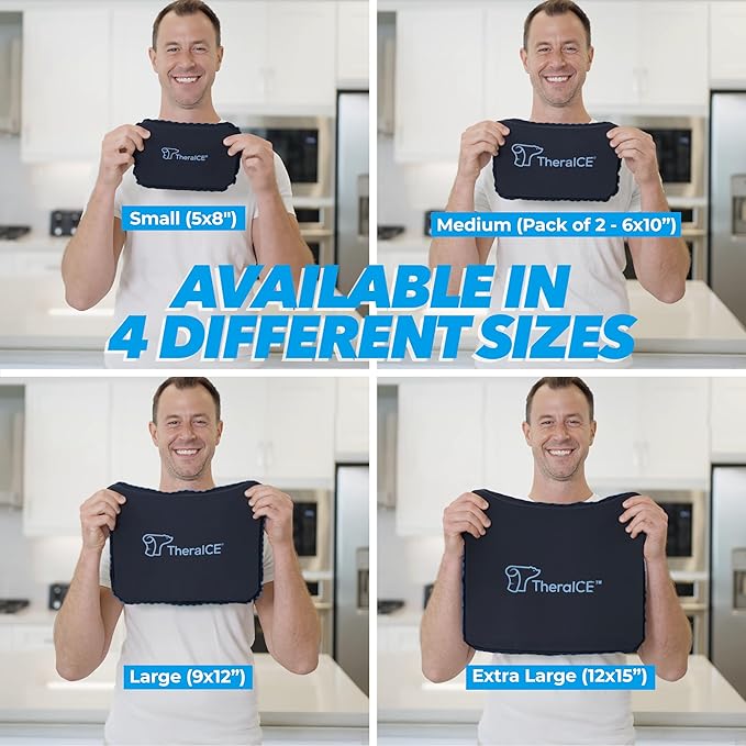 TheraICE PROpack Ice Pack for Injuries, Reusable Soft Multipurpose Cold Gel Ice Pack for Muscular Back Pain, Shoulder, Hip, Knee - Flexible Cold Compress Wrap for Minor Aches & Pains - 9 x 12