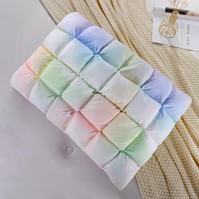 YOUR MOON Soft Pillows for Sleeping, Support Bed Pillows, Fluffy Down Alternative Pillow, Luxury Hotel Gel Pillows for Side Sleeping Queen Size (Rainbow)