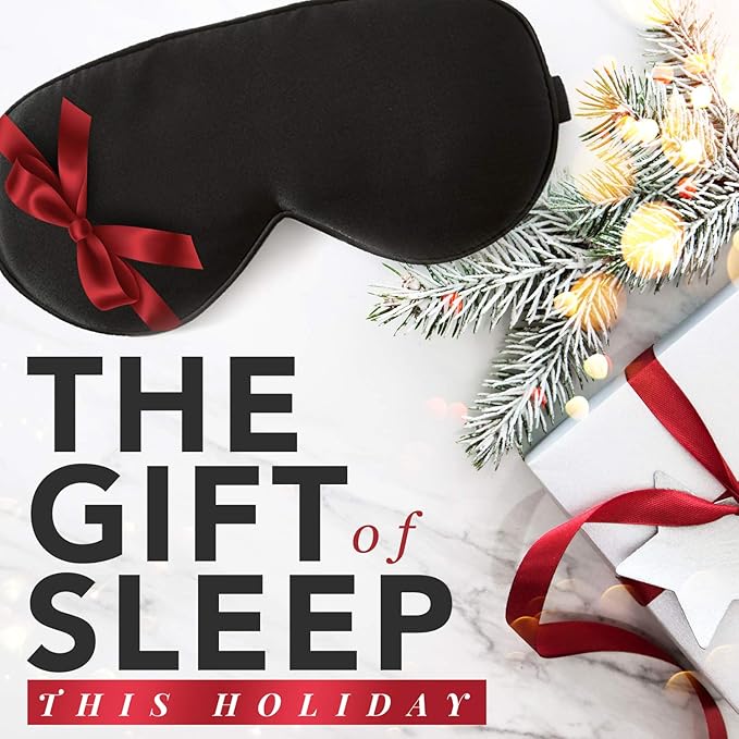 Sleep Mask - 100% Pure Mulberry Silk Eye Mask - with Foam Ear Plugs & Anti Snoring Nose Clip - for Men & Women - Great for Travel - Hypoallergenic Mask