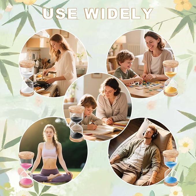 1 Minute Sand Hourglass, Wooden Sand Timer, Small Hour Glass Clock, Pink Sandglass 1 Min for Classroom, Game, Decorative (Pink)