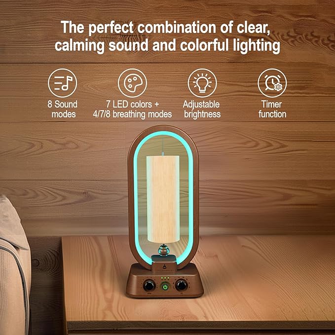 Automatic Bamboo Wind Chimes System, Sound Healing Instruments for Relaxation, Sound Bathโ Indoor Electronic Wind Chime, Ideal Meditation Accessory