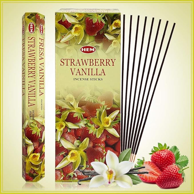 Strawberry Vanilla Incense Sticks and Incense Stick Holder Bundle Insence Insense Hem Incense Sticks