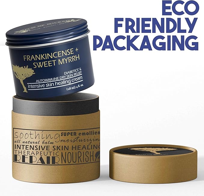 BALM OF GILEAD Foot Healing Cream β Frankincense & Sweet Myrrh Moisturizer for Sensitive Skin - Relieving Foot Therapy & Diabetic Skin Healing - Deeply Nourishing & Synergistic Cream