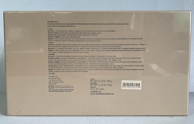 spa luxetique Bath Salts, 8pcs Bath Salts Gift Set with Argan Oil, Bath Bombs, Wooden Scoop, Epsom Salt for Soaking in Lavender, Rose, Chamomile Scent, Mother's Day Gifts, Christmas Gifts for Her