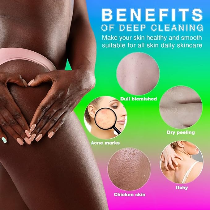 UJFQBH 3 Pieces African Bath Sponge African Net Long Net Bath Sponge Exfoliating Shower Body Scrubber Back Scrubber Skin Smoother,Great for Daily Use (Rose Red, Blue, Green)