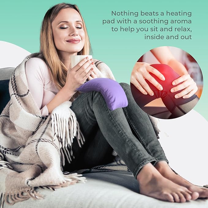Microwavable Heating Pads for Lower Back, Neck, and Shoulder Pain Relief - Moist Microwave Heating Pad for Muscles and Joints - Microwave Hot Pack Heat Pad for Cramps - 2 Packs Purple - Lavender Scent