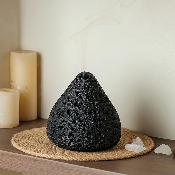 Palo Santo Holder, Modern Incense Burner for Sage, Palo Santo Sticks and Cones Burning, Mini Fireplace Chimney Smudge Bowl for Yoga, Meditation and Energy Cleansing Aromatic Home Decor