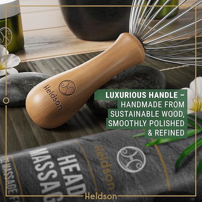 HELDSON® Premium Wire Head Massager Scalp Massage Tool - 32 Fingers Octopus Scratcher - Stress Relax Tickler - Hair Massagers Whisk - Headspa Equipment - Headscratcher Tickle Tools - Gift Men, Women