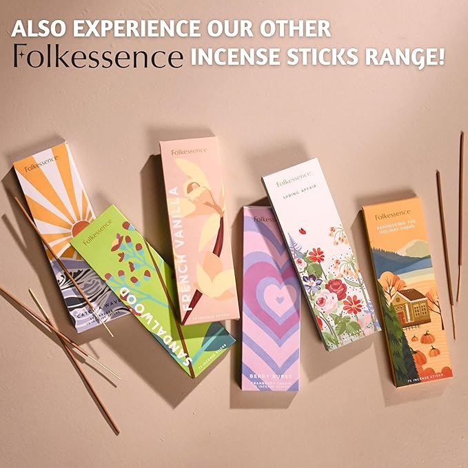 Folkulture Incense Stick | Pack of 75 Organic Fall Incense Sticks for Meditation | 45 Mins Burn Time | Pumpkin Spice Inscents Non Toxic Fall Scents for Home | Inscents-Sticks for Fall Essentials